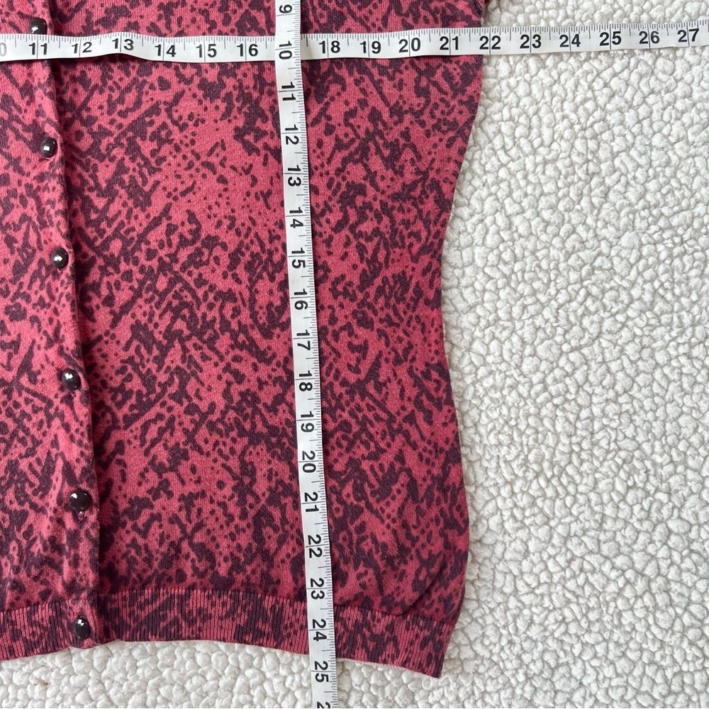 Halogen Women's Cotton Button Red Patterned Sweat… - image 6
